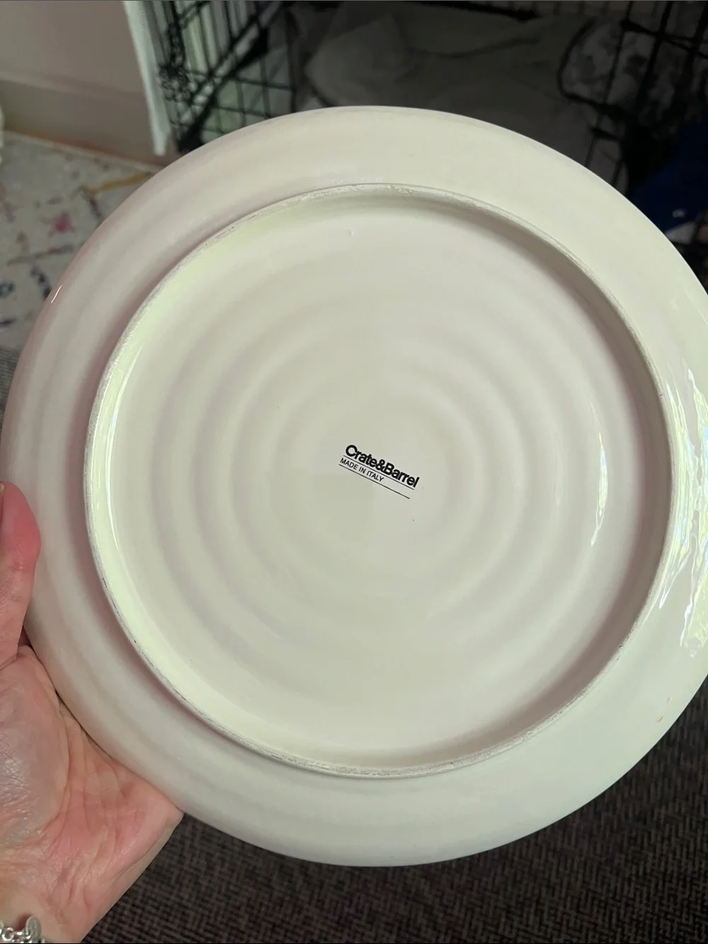 2 Crate & Barrel Como Dinner Plate Aqua Blue Italy Earthenware Discontinued